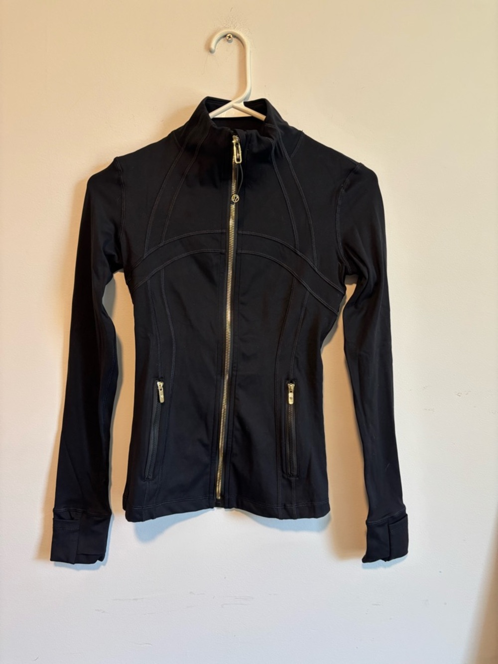 Inspired Define Black Zip-Up Bomber Jacket with gold zipper